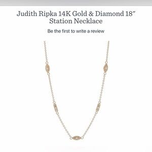 New Judith Ripka 14K Gold & Diamond 18" Station Necklace